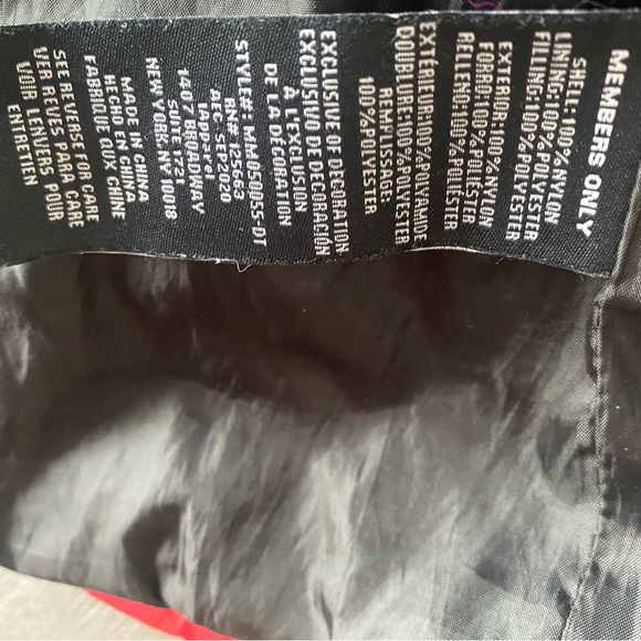 Size Small Members Only Black, Yellow, Blue, and Red Pattern Puffer Coat - Picture 4 of 4